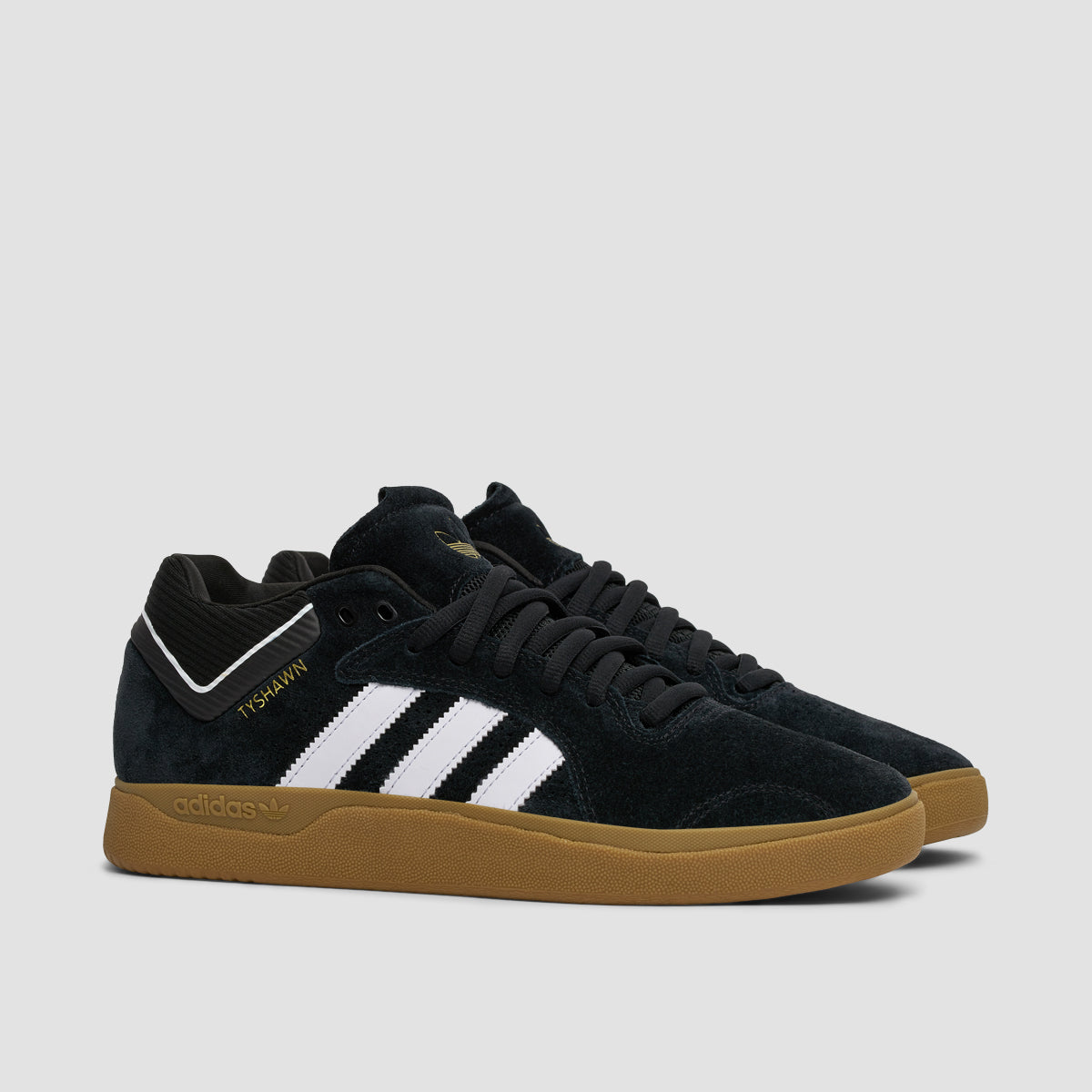 adidas Tyshawn Shoes - Core Black/Footwear White/Gold Metallic