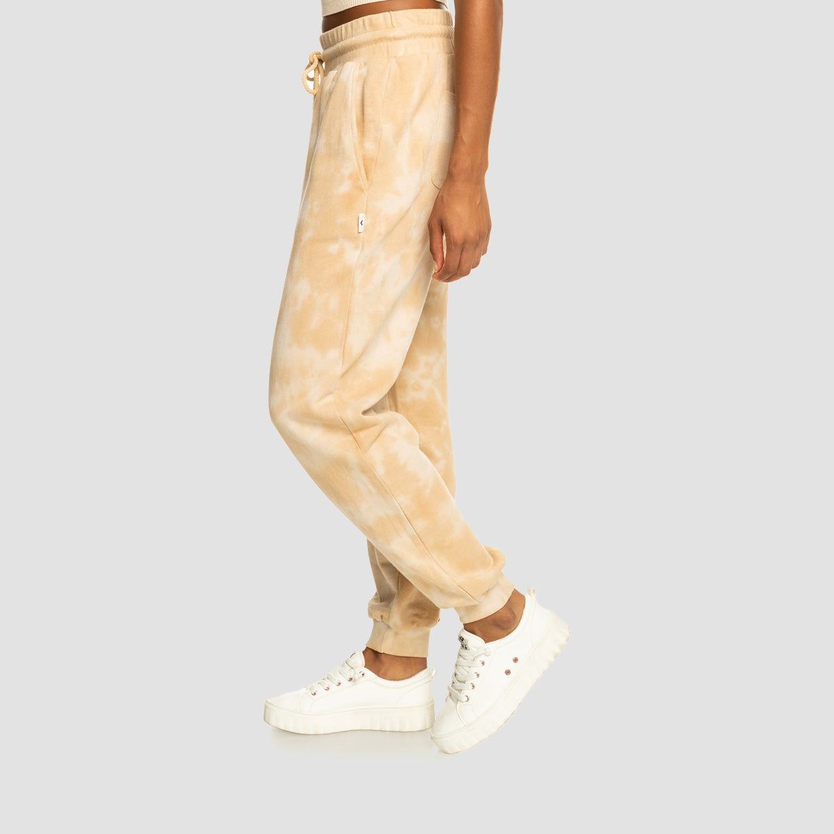 Roxy Fools Gold Sweatpants Beige Crystal Wash - Womens