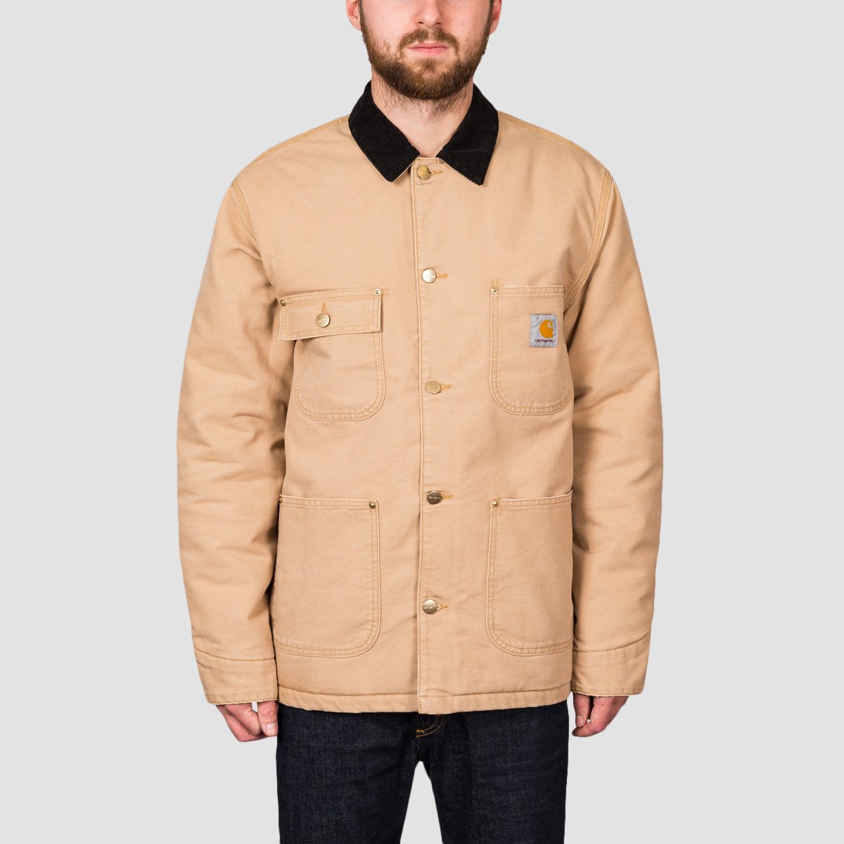 Carhartt WIP OG Chore Coat Dusty Hamilton Brown/Black Aged Canvas