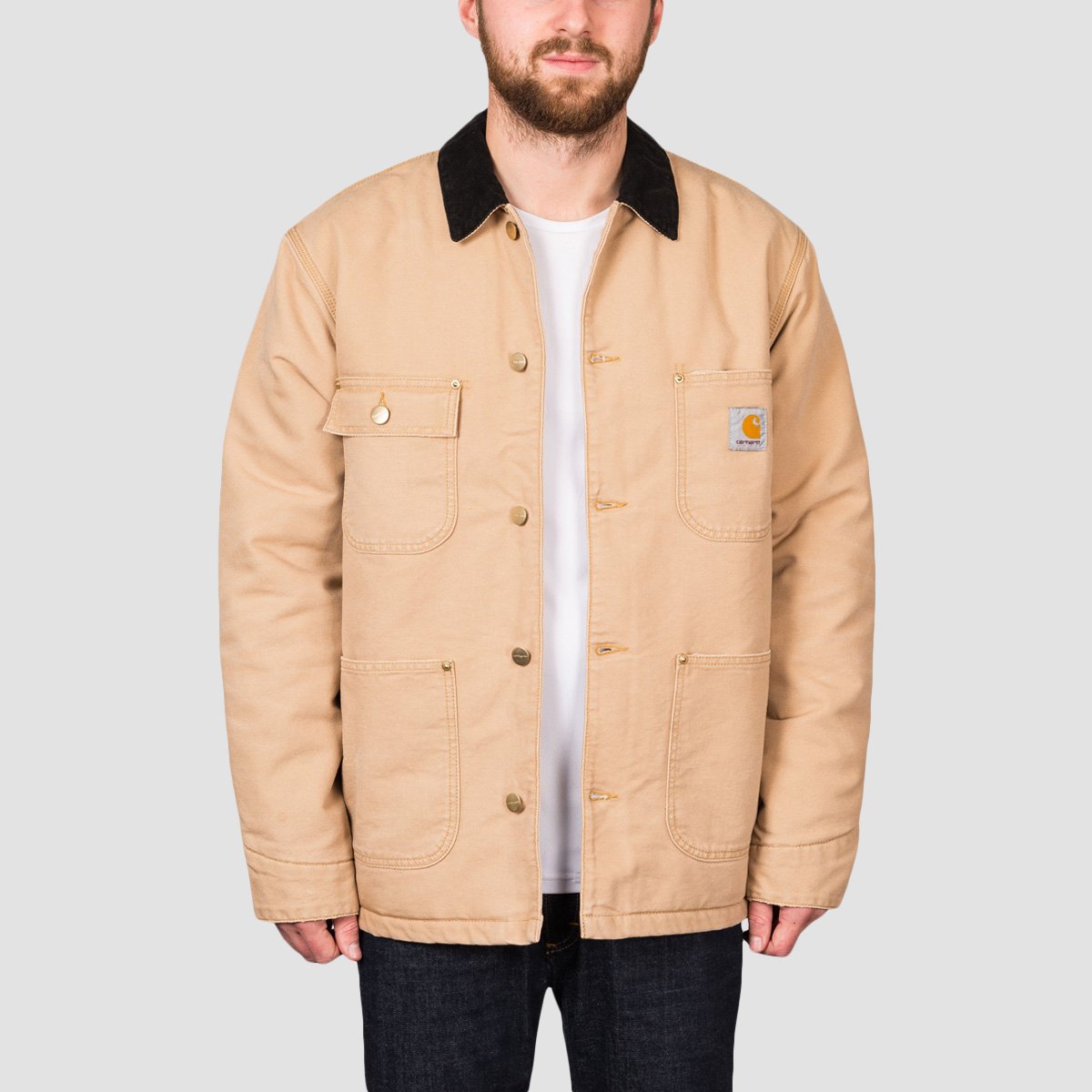 Carhartt WIP OG Chore Coat Dusty Hamilton Brown/Black Aged Canvas