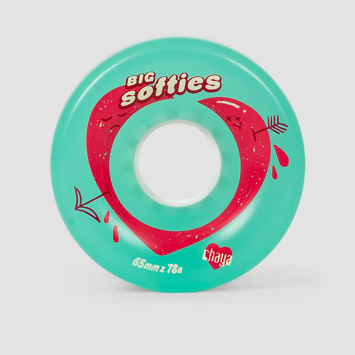 Chaya Big Softies 78A Outdoor Quad Wheels X4 Clear Teal 65mm