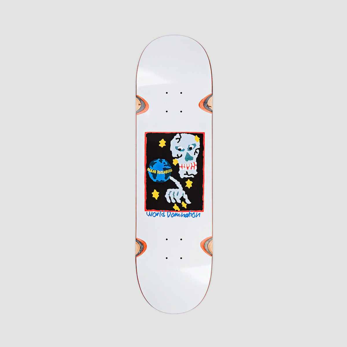 Polar Oskar Rozenberg World Domination WW Skateboard Deck White - 8.5"
