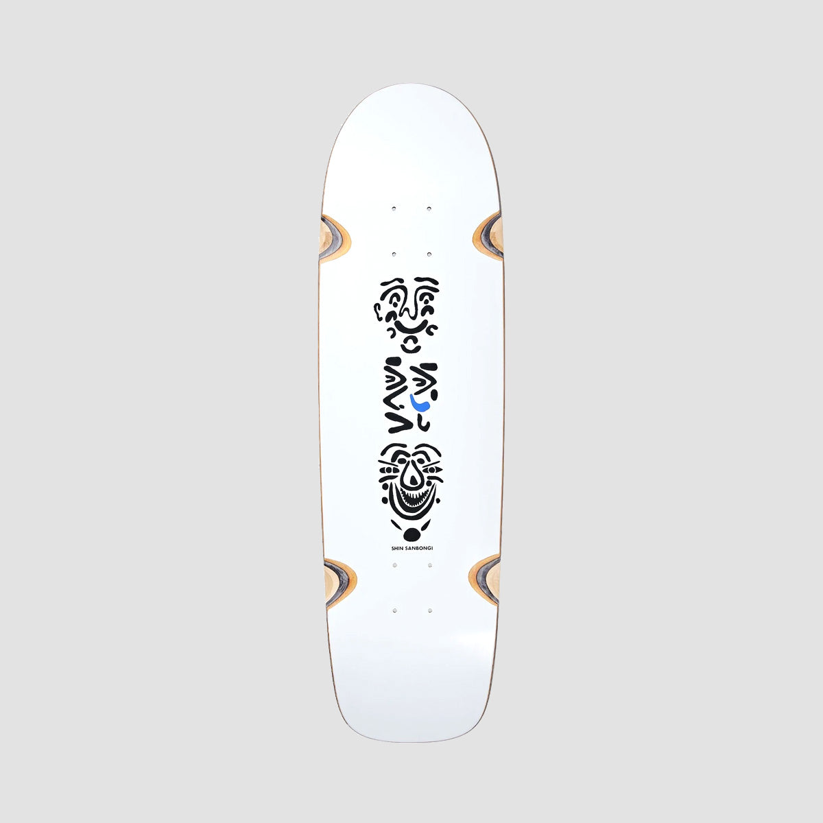 Polar Shin Sanbongi Faces WW White Skateboard Deck Surf SR - 9"