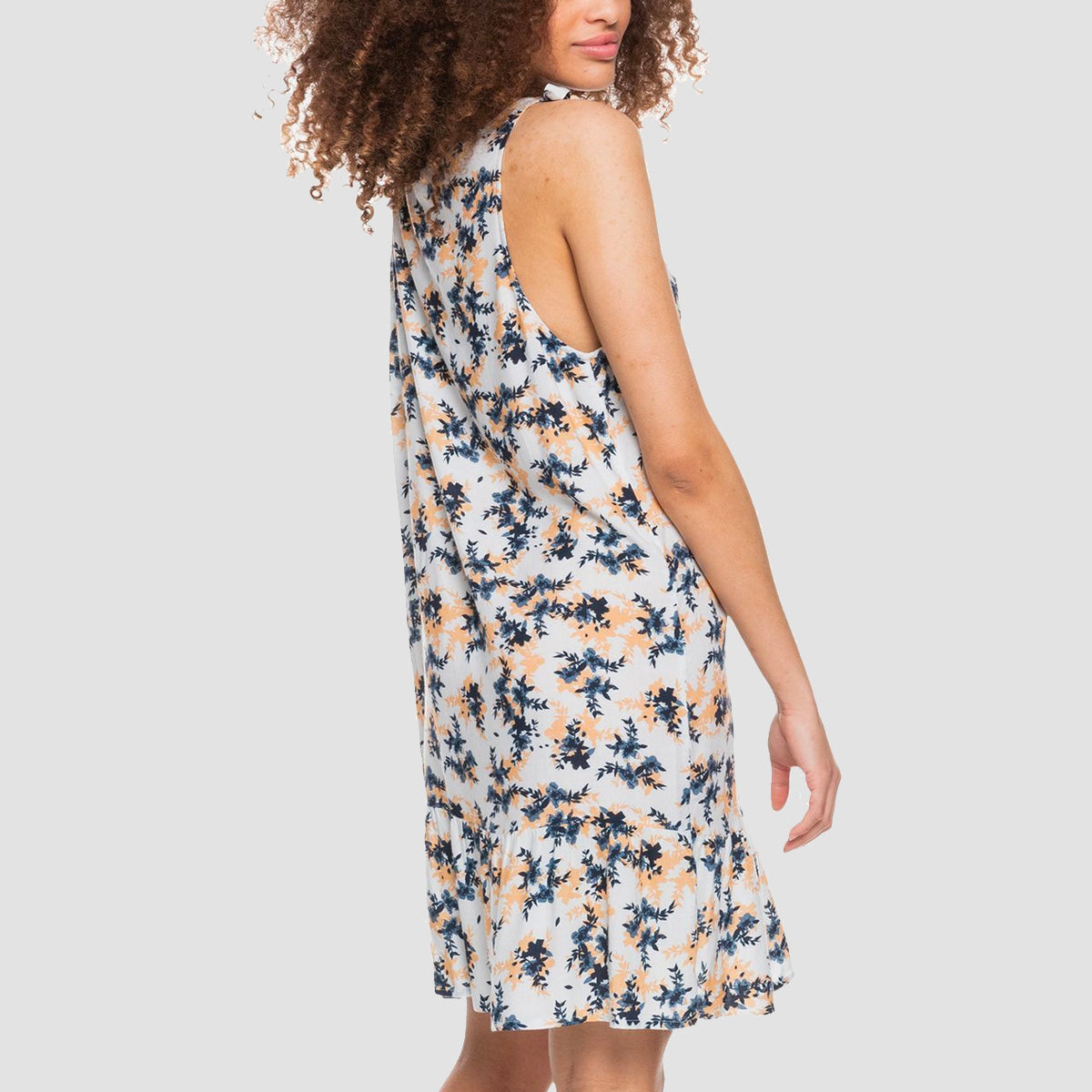 Roxy Lazy Holy Print Dress Snow White Aqua Dits