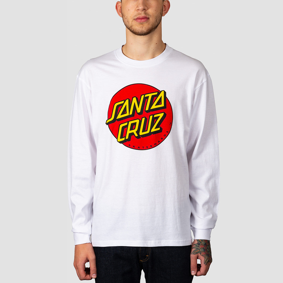 Santa Cruz Classic Dot Longsleeve T-Shirt White