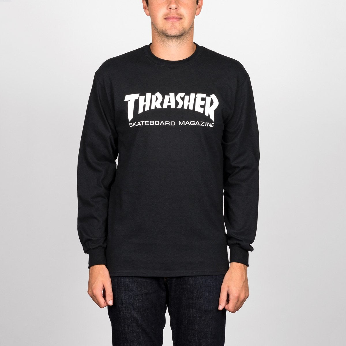 Thrasher Skate Mag Logo Long Sleeve Tee Black - Clothing