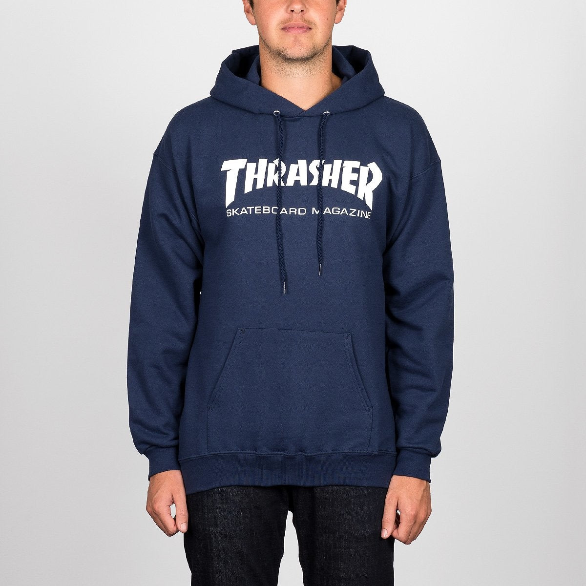 Thrasher Skate Mag Pullover Hood Navy Blue - Clothing