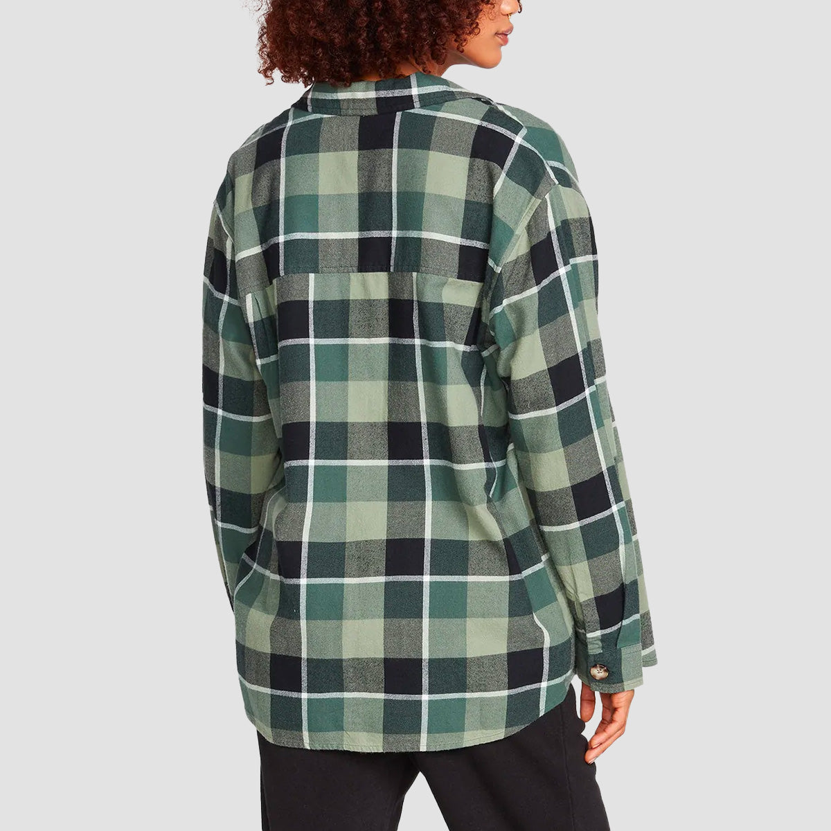 Volcom Oversize Me Earth Tripper Longsleeve Over-Shirt Dark Pine - Womens